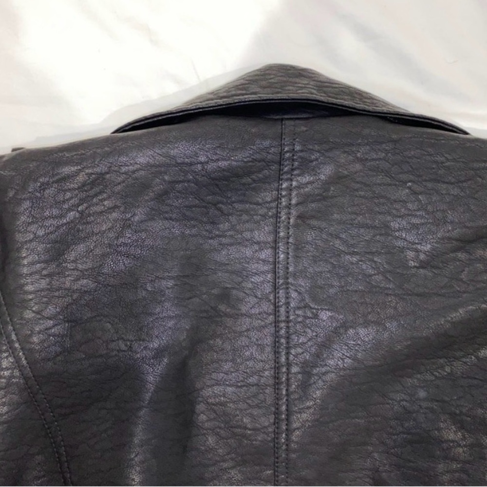 Moon River Black FAUX Leather Jacket with Silver Details - Picture 7 of 8